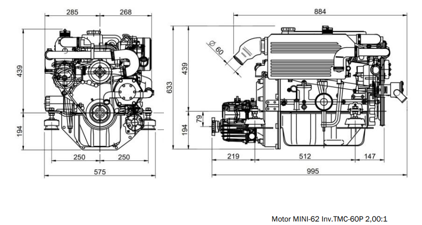 Motor MINI-62 Inv.TMC-260 2,00:1