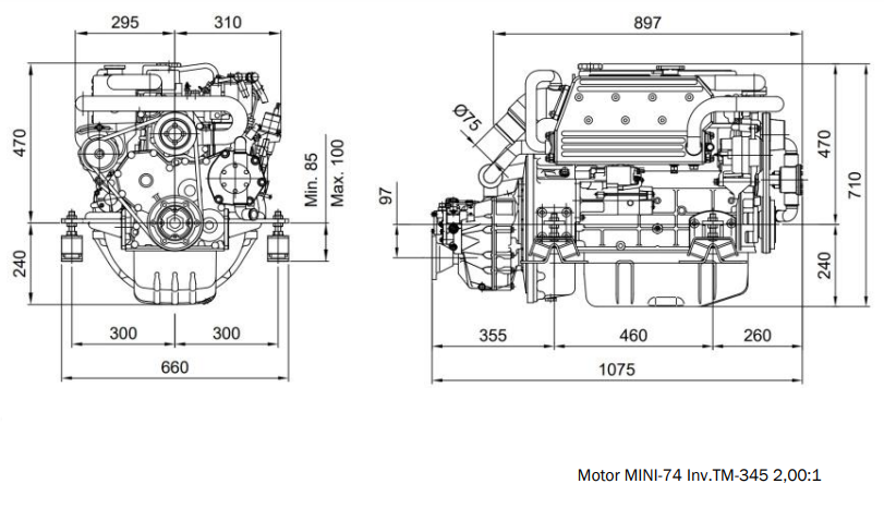 Motor MINI-74 Inv.TM-93 2,09:1