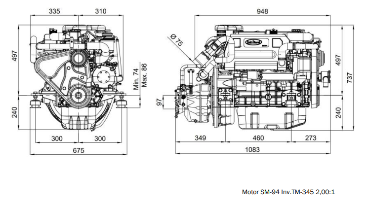 Motor SM-94 Inv.TM-93 2,09:1